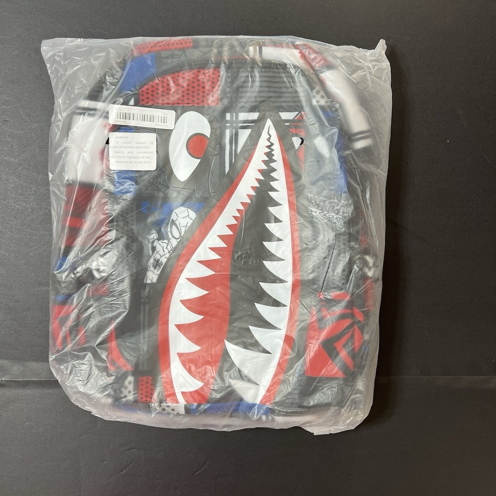 Shark Mouth x Spiderman Comic School Backpack Lightweight & Outdoor Waterproof